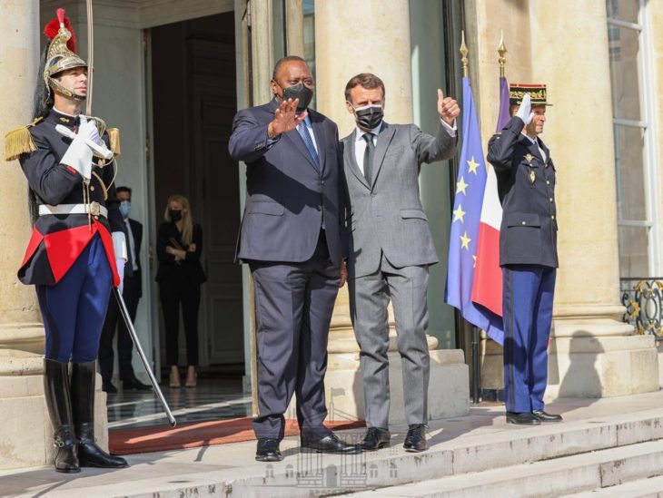 President Uhuru Kenyatta Emmanuel Macron